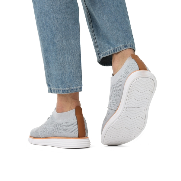 [KnitFlex Breeze] Men's Breathable Mesh Oxford Sneakers - GREY - 8